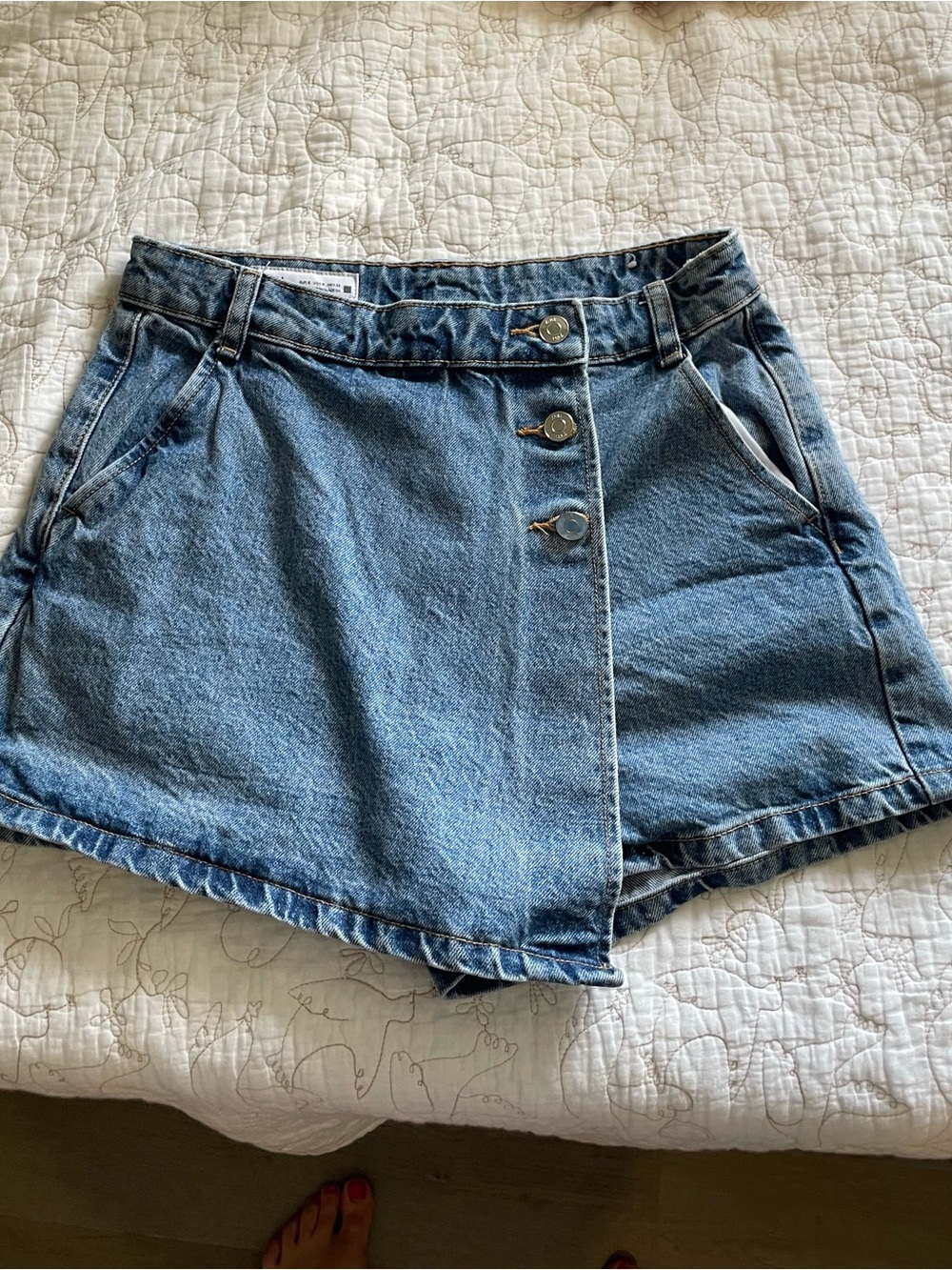 Zara Denim Button-Front Women’s Skort